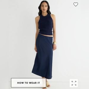 J. Crew Navy Midi Skirt